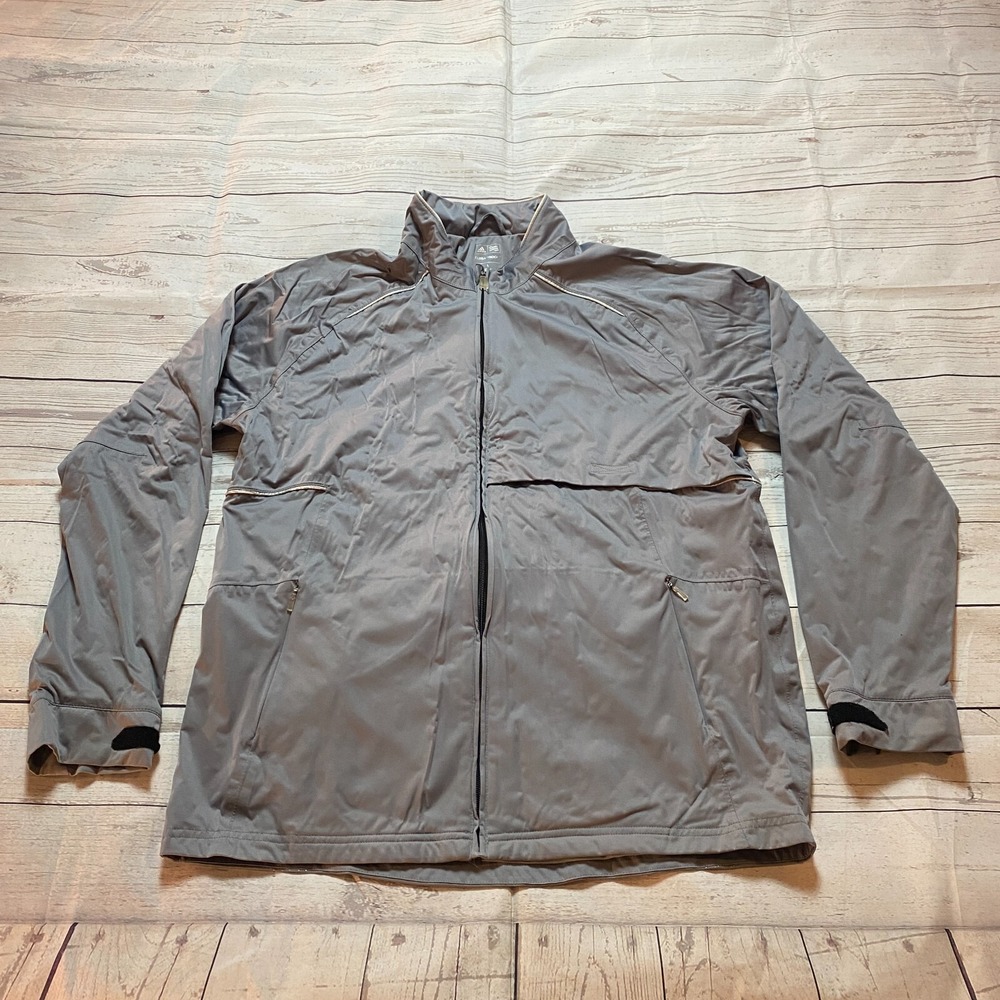 Adidas Golf Climaproof Jacket Full Zip Windbreaker Gray Men's Size L
